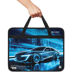 Папка на молнии с ручками BRAUBERG А4, 1 отделение, пластик, 80 мм, &laquo;Night driver&raquo;, 272169