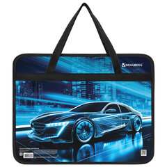 Папка на молнии с ручками BRAUBERG А4, 1 отделение, пластик, 80 мм, &laquo;Night driver&raquo;, 272169