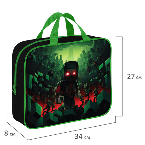 Папка на молнии с ручками BRAUBERG А4, 1 отделение, полиэстер, 80 мм, "Night warrior", 272183 - фото 8