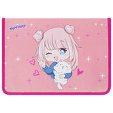 Папка для труда на молнии ЮНЛАНДИЯ А4, 1 отделение, откидная планка, органайзер, "Anime pals", 272222