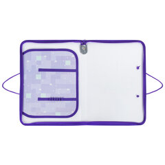 Папка для труда на молнии с ручками ПИФАГОР А4, 1 отделение, пластик, органайзер, &laquo;Falling cat&raquo;, 272226