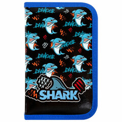 Пенал ПИФАГОР, 1 отделение, ламинированный картон, 19&times;11 см, &laquo;Angry shark&raquo;, 272243