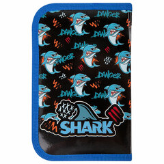 Пенал ПИФАГОР, 1 отделение, ламинированный картон, 19&times;11 см, &laquo;Angry shark&raquo;, 272243