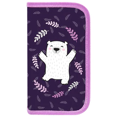 Пенал ПИФАГОР, 2 отделения, ламинированный картон, 19&times;11 см, &laquo;Happy bear&raquo;, 272246