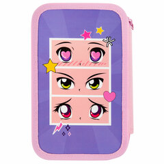 Пенал ПИФАГОР, 3 отделения, ламинированный картон, 19&times;11 см, &laquo;Anime eyes&raquo;, 272251