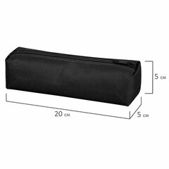 Пенал-тубус ПИФАГОР на молнии, ткань, черный, 20&times;5 см, 272255