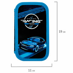 Пенал ЮНЛАНДИЯ, 2 отделения, картон с эффектом soft-touch, 19&times;11 см, &laquo;Speed race&raquo;, 272264