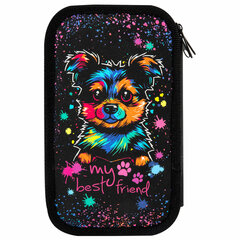 Пенал ЮНЛАНДИЯ, 3 отделения, картон с эффектом soft-touch, 19&times;11 см, &laquo;True friend&raquo;, 272266