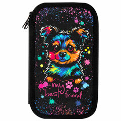 Пенал ЮНЛАНДИЯ, 3 отделения, картон с эффектом soft-touch, 19&times;11 см, &laquo;True friend&raquo;, 272266