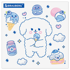 Пенал пластиковый BRAUBERG, пастельный голубой, С НАКЛЕЙКАМИ, 21&times;9&times;3 см, 272272