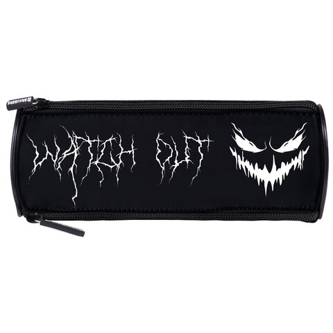 Пенал BRAUBERG, 3 отделения, нейлон, 21х7х7 см, "Scary face", 272308