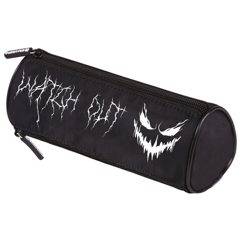 Пенал BRAUBERG, 3 отделения, нейлон, 21х7х7 см, "Scary face", 272308