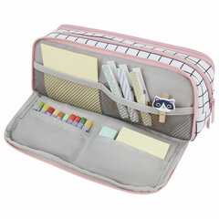 Пенал-органайзер BRAUBERG, 2 откидные планки, полиэстер, 23&times;9&times;7 см, &laquo;Checkered white&raquo;, 272315