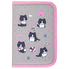 Пенал BRAUBERG, 1 отделение, полиэстер, 21х14 см, "Играющие котики", 272327
