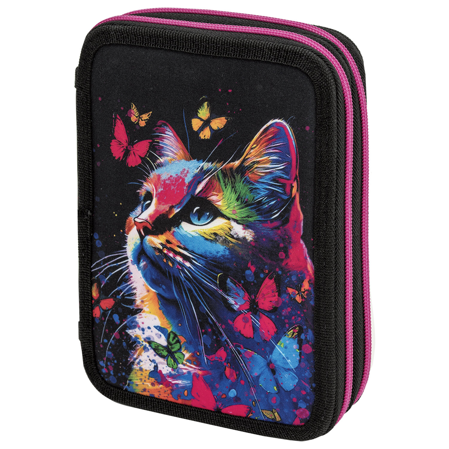 Пенал BRAUBERG, 2 отделения, полиэстер, 21х14 см, "Butterfly catcher", 272330