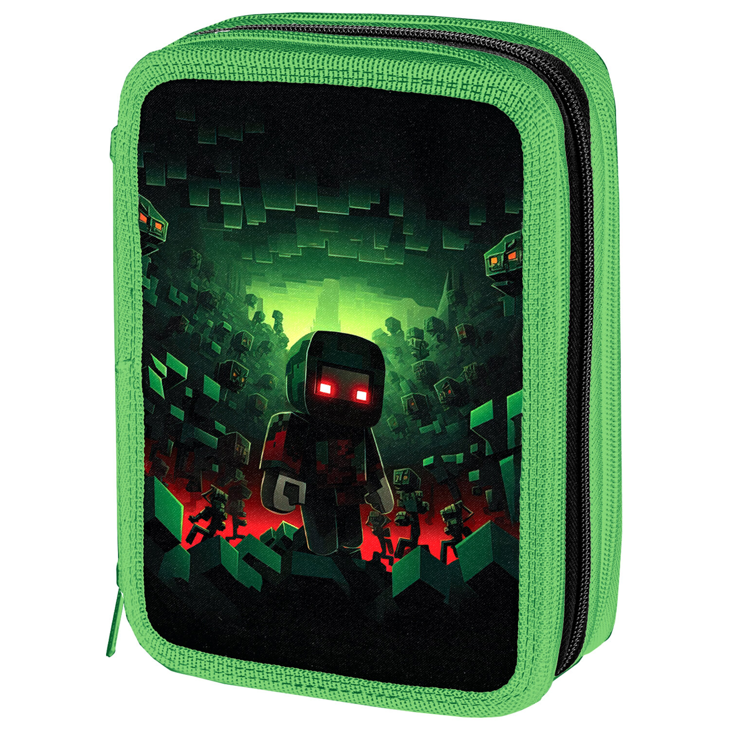 Пенал BRAUBERG, 3 отделения, полиэстер, 21х14 см, "Night warrior", 272333