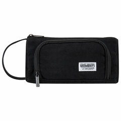 Пенал-косметичка BRAUBERG с ручкой, 1 откидная планка, полиэстер, 22&times;10&times;8 см, Black, 272339