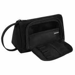 Пенал-косметичка BRAUBERG с ручкой, 1 откидная планка, полиэстер, 22&times;10&times;8 см, Black, 272339