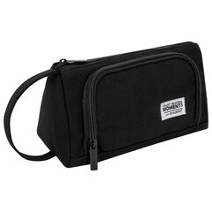 Пенал-косметичка BRAUBERG с ручкой, 1 откидная планка, полиэстер, 22&times;10&times;8 см, Black, 272339