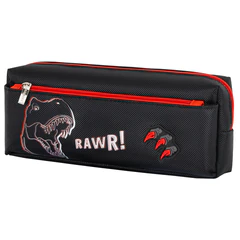 Пенал мягкий BRAUBERG, 2 отделения, полиэстер, "Roar", черный, 21х9х6 см, 272347