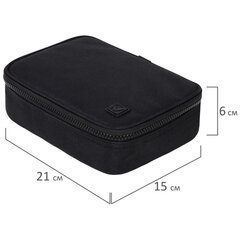 Пенал-органайзер BRAUBERG БОЛЬШОЙ, 1 отделение,1 откидная планка, ткань, 21&times;15&times;6 см, Black, 272348