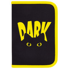 Пенал BRAUBERG с наполнением, 1 отделение, 1 откидная планка, 24 предмета, 21&times;14 см, &laquo;Dark cat&raquo;, 272351