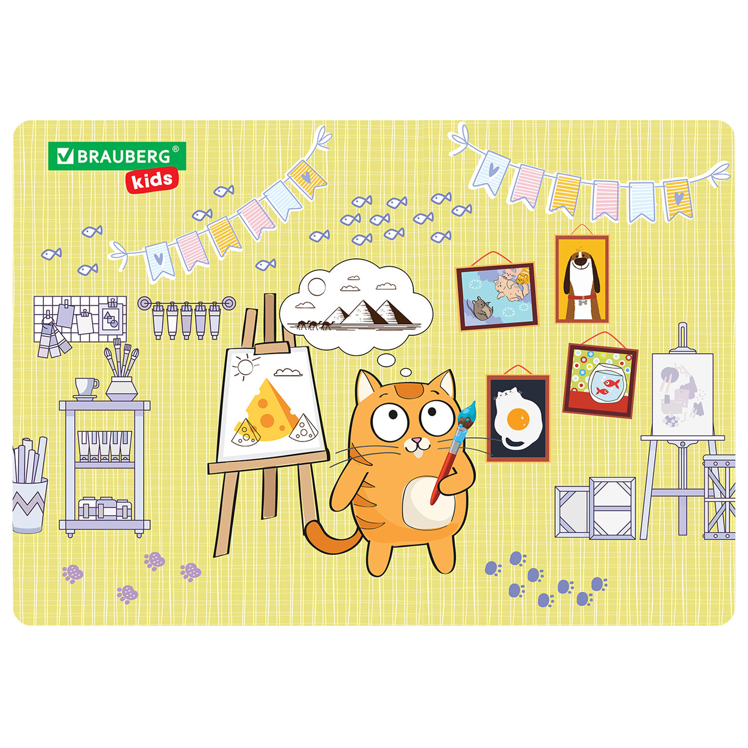 Настольное покрытие BRAUBERG KIDS для труда и творческих занятий, ПВХ, "Artist", 50х35 см, 272358