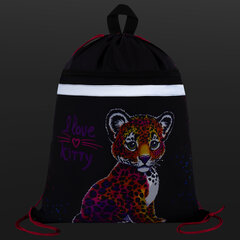 Мешок для обуви BRAUBERG, с петлей, светоотражающая полоса, 2 отделения, 46&times;36 см, Leopard, 272395