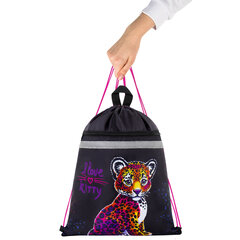 Мешок для обуви BRAUBERG, с петлей, светоотражающая полоса, 2 отделения, 46&times;36 см, Leopard, 272395