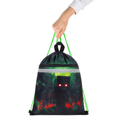 Мешок для обуви BRAUBERG, с петлей, светоотражающая полоса, 2 отделения, 46&times;36 см, Night warrior, 272396