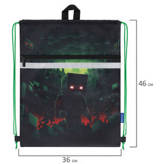 Мешок для обуви BRAUBERG, с петлей, светоотражающая полоса, 2 отделения, 46&times;36 см, Night warrior, 272396