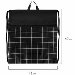 Мешок для обуви BRAUBERG БОЛЬШОЙ, с ручкой, карман на молнии, сетка, 49&times;41 см, &laquo;Checkered&raquo;, 272404