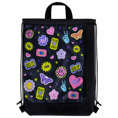 Мешок для обуви ЮНЛАНДИЯ с ручками, боковой карман на молнии, 46&times;36 см, &laquo;Patches&raquo;, 272406