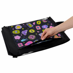 Мешок для обуви ЮНЛАНДИЯ с ручками, боковой карман на молнии, 46&times;36 см, &laquo;Patches&raquo;, 272406