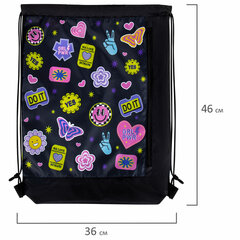 Мешок для обуви ЮНЛАНДИЯ с ручками, боковой карман на молнии, 46&times;36 см, &laquo;Patches&raquo;, 272406