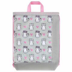 Мешок для обуви ЮНЛАНДИЯ с ручками, боковой карман на молнии, 46&times;36 см, &laquo;Kitties&raquo;, 272407