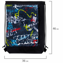 Мешок для обуви ЮНЛАНДИЯ с ручками, боковой карман на молнии, 46&times;36 см, &laquo;Graffiti&raquo;, 272408