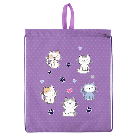 Мешок для обуви BRAUBERG KIDS, с петлей, 42х34 см, "Playing kittens", 272413 - фото 2