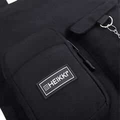 Сумка шоппер HEIKKI EQUIP (ХЕЙКИ), канвас, карманы, 38&times;35 см, черный, 272441