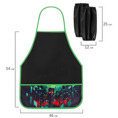 Накидка фартук с нарукавниками для труда BRAUBERG, 3 кармана, 46&times;54 см, &laquo;Night warrior&raquo;, 272450