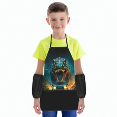 Накидка фартук с нарукавниками для труда BRAUBERG KIDS, 2 кармана, 46&times;54 см, &laquo;Dino chase&raquo;, 272454