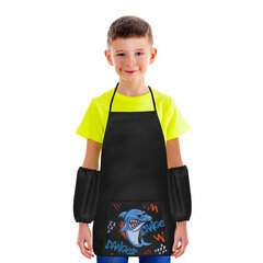Накидка фартук с нарукавниками для труда ПИФАГОР, 1 карман, 46&times;54 см, &laquo;Angry shark&raquo;, 272460