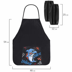 Накидка фартук с нарукавниками для труда ПИФАГОР, 1 карман, 46&times;54 см, &laquo;Angry shark&raquo;, 272460