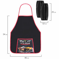 Накидка фартук с нарукавниками для труда ПИФАГОР, 1 карман, 46&times;54 см, &laquo;Cool wheels&raquo;, 272461