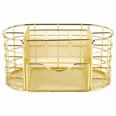 Органайзер для косметики и мелочей металлический 9 секций, MONTE VITA (МОНТЕ ВИТА), 105&times;218&times;110 мм, золото, 272475