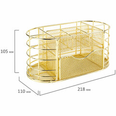 Органайзер для косметики и мелочей металлический 9 секций, MONTE VITA (МОНТЕ ВИТА), 105&times;218&times;110 мм, золото, 272475