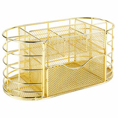 Изображение товара Органайзер для косметики и мелочей металлический 9 секций, MONTE VITA (МОНТЕ ВИТА), 105×218×110 мм, золото, 272475