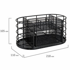 Органайзер для косметики и мелочей металлический 9 секций, MONTE VITA (МОНТЕ ВИТА), 105&times;218&times;110 мм, чёрный, 272476