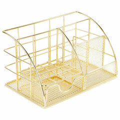 Органайзер для косметики и мелочей металлический 5 секций, MONTE VITA (МОНТЕ ВИТА), 140&times;220&times;127 мм, золото, 272477