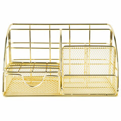 Органайзер для косметики и мелочей металлический 5 секций, MONTE VITA (МОНТЕ ВИТА), 140&times;220&times;127 мм, золото, 272477